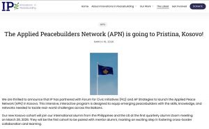 The Applied Peacebuilders Network (APN) is going to Pristina, Kosovo!
